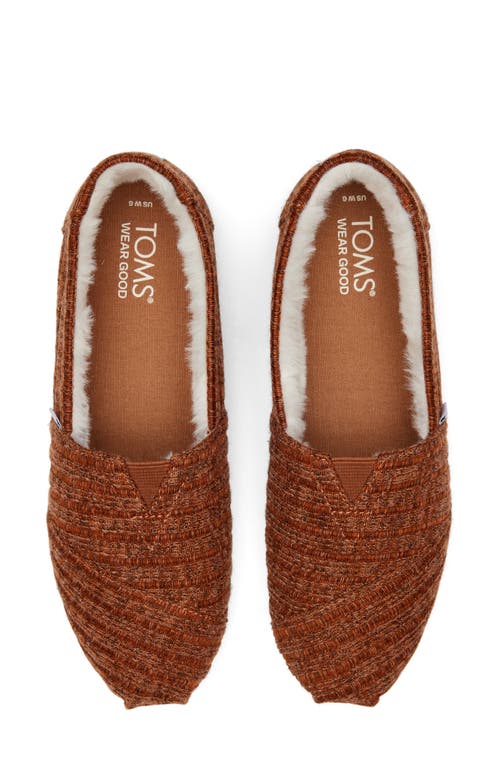 TOMS TOMS ALPARGATA RIB FAUX FUR LINED SLIP-ON