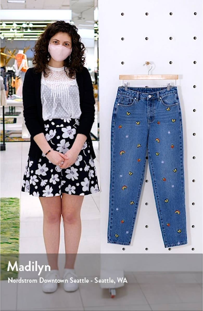 Mixed Embroidery Mom Jeans, sales video thumbnail