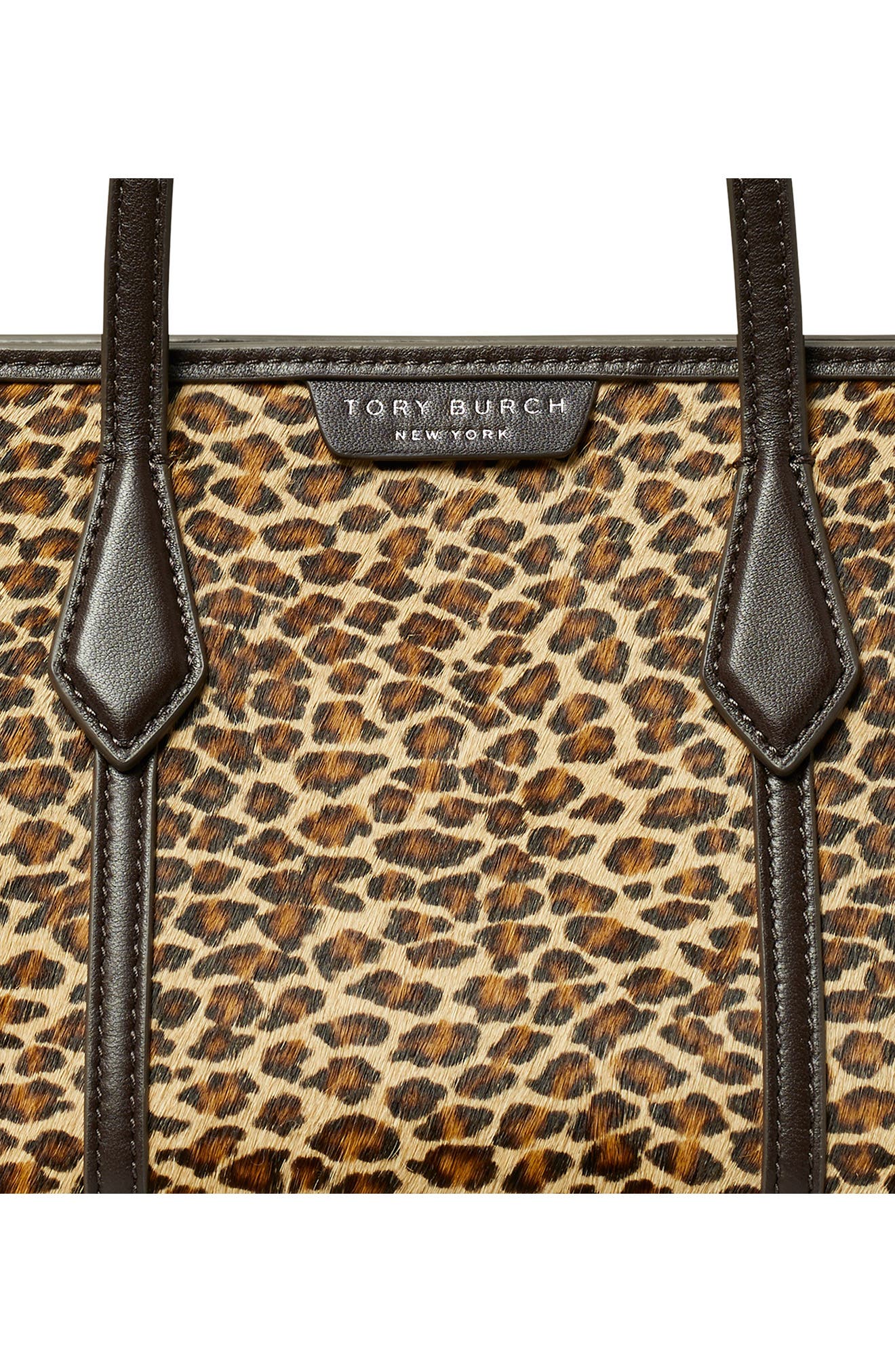Tory Burch Mini Perry Leopard Genuine Calf Hair Tote, Alternate, color, Leopard Multi