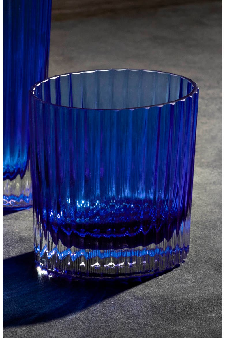 Wine Glasses NASTRI Set of 6  Blue 10 oz, H 3.3", Alternate, color, Blue