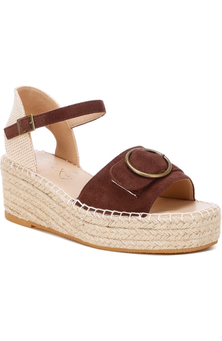 LONDON RAG Amilta Platform Wedge Espadrille Sandal, Main, color, Brown