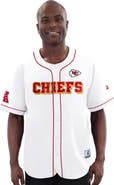STARTER Men's Starter White Kansas City Chiefs Relay Full-Button Baseball Jersey