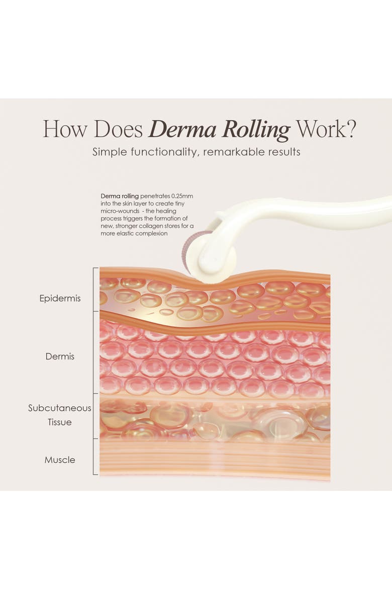 The Derma Roller 540 Titanium Microneedle Facial Tool, Alternate, color, White