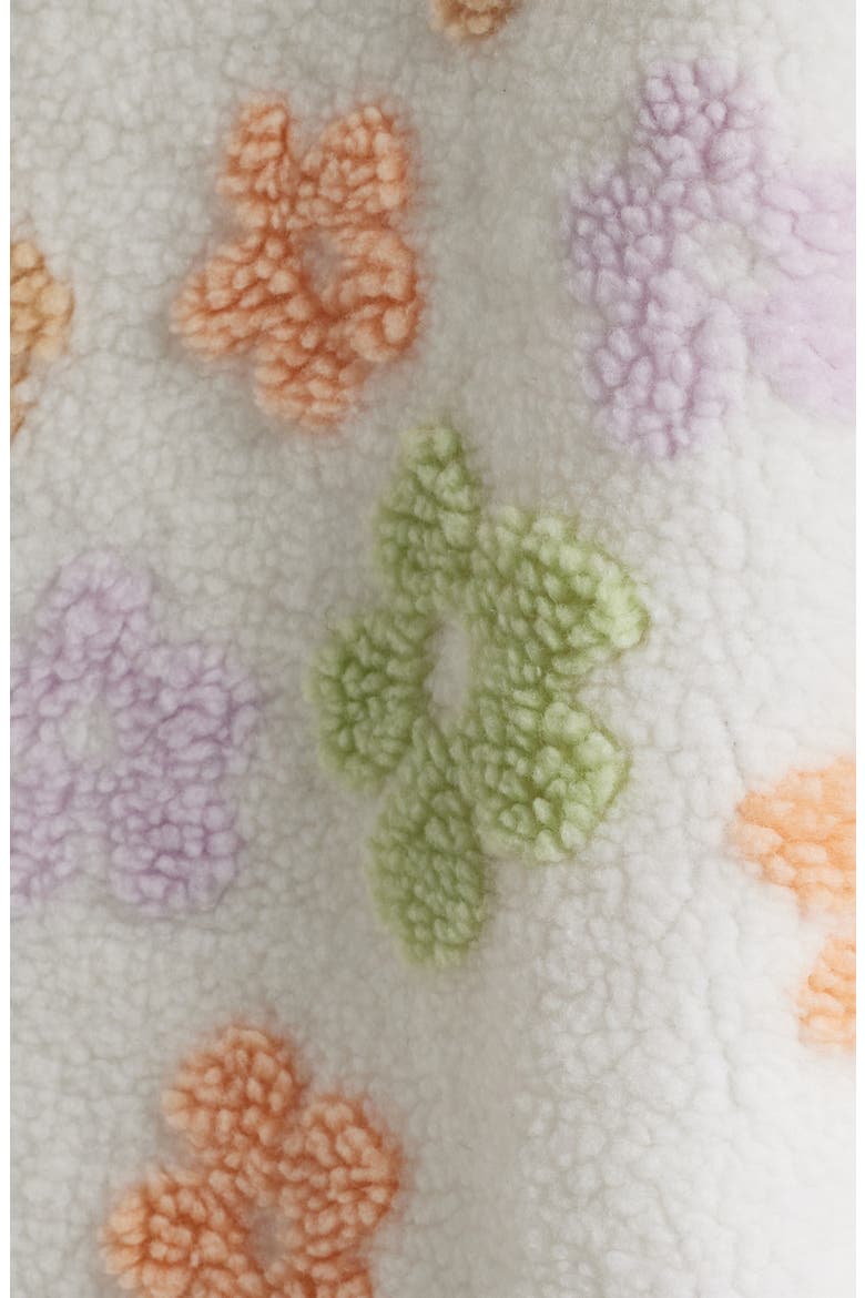 Daisy Floral High Pile Fleece Shacket, Alternate, color, WHITE MULTI FLORAL