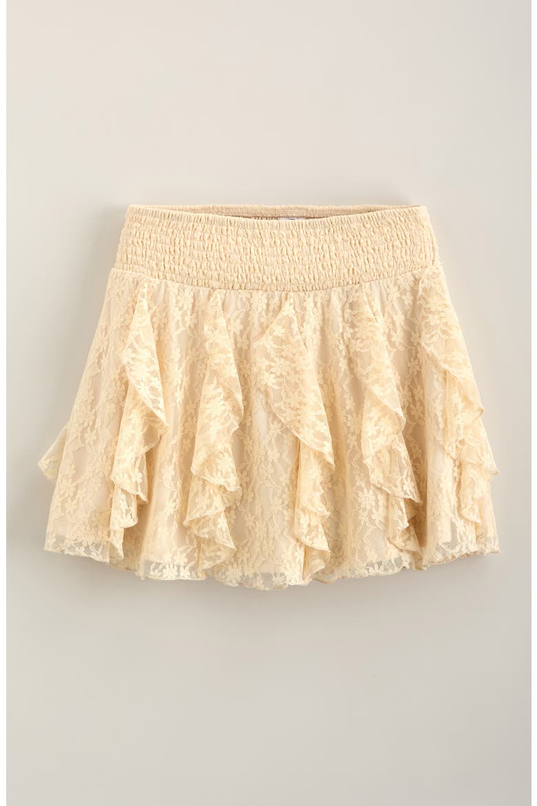 Kids' Tiered Lace Skort, Main, color, BEIGE ANGORA