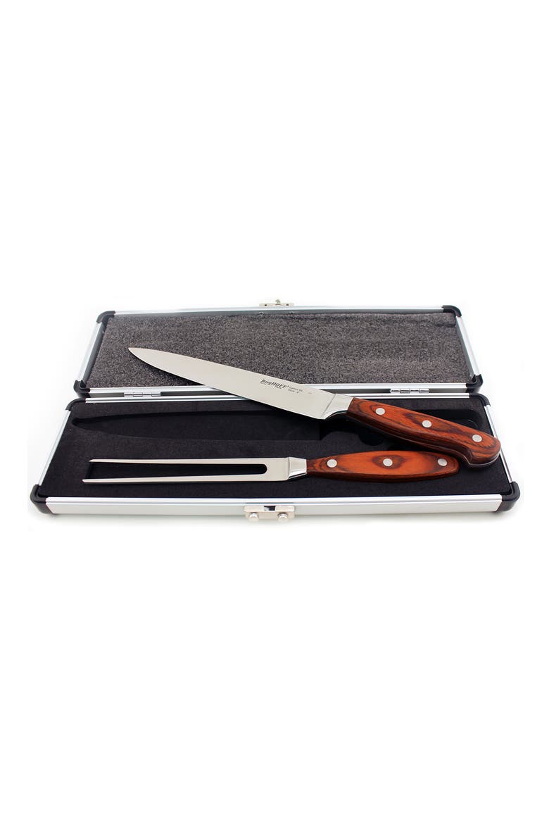 INTERNATIONAL 3-Piece Stainless Steel Carving Set with Case, Main, color, MULTI