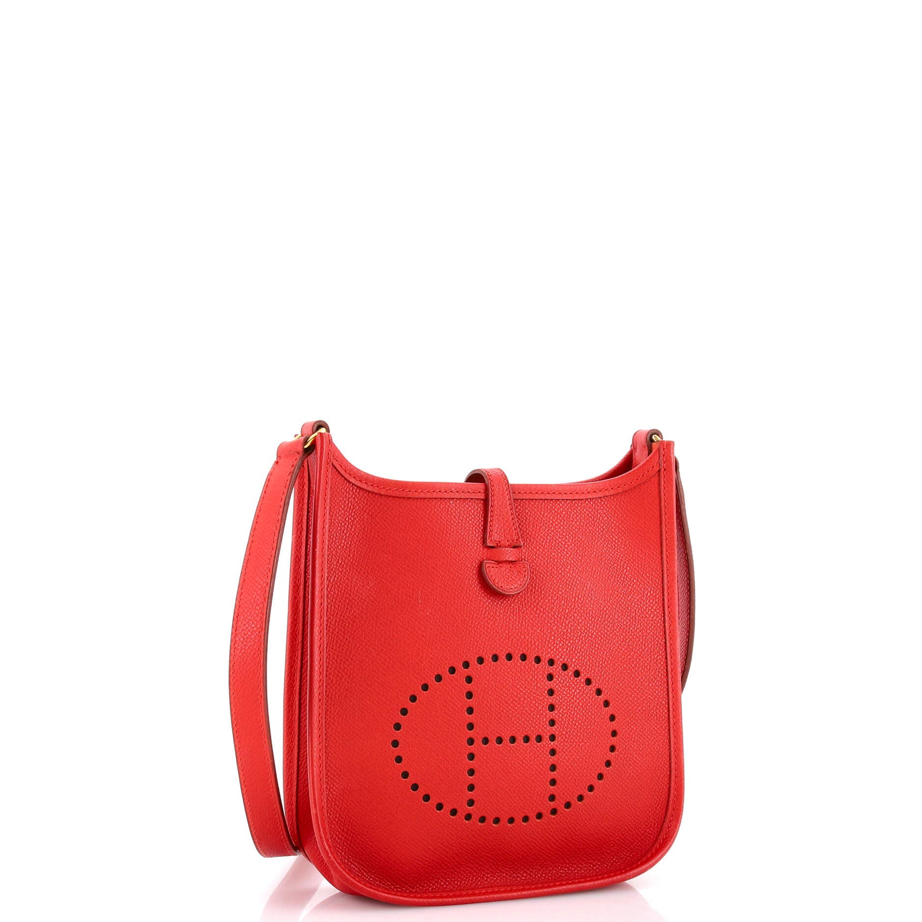 Pre-Owned Hermes Long Strap Evelyne Bag Epsom TPM, Alternate, color, Rouge Vif