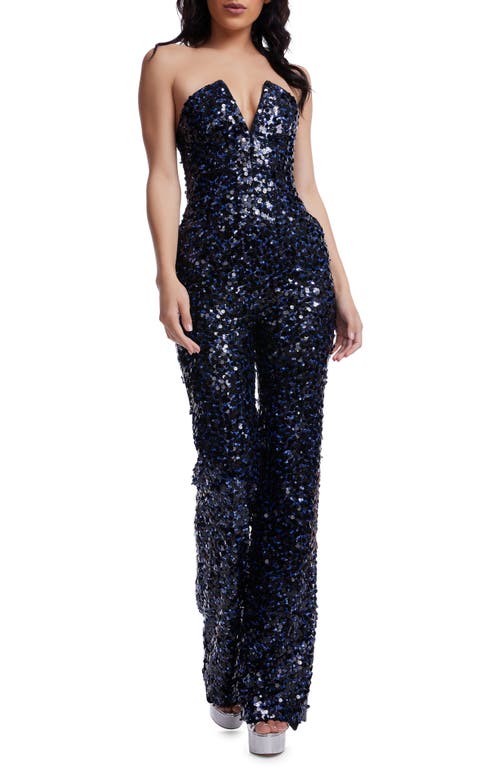 DRESS THE POPULATION DRESS THE POPULATION FERNANDA SEQUIN STRAPLESS JUMPSUIT