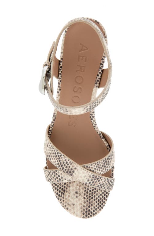Shop Aerosoles Cinzia Block Heel Sandal In Roccia Snake Faux Leather