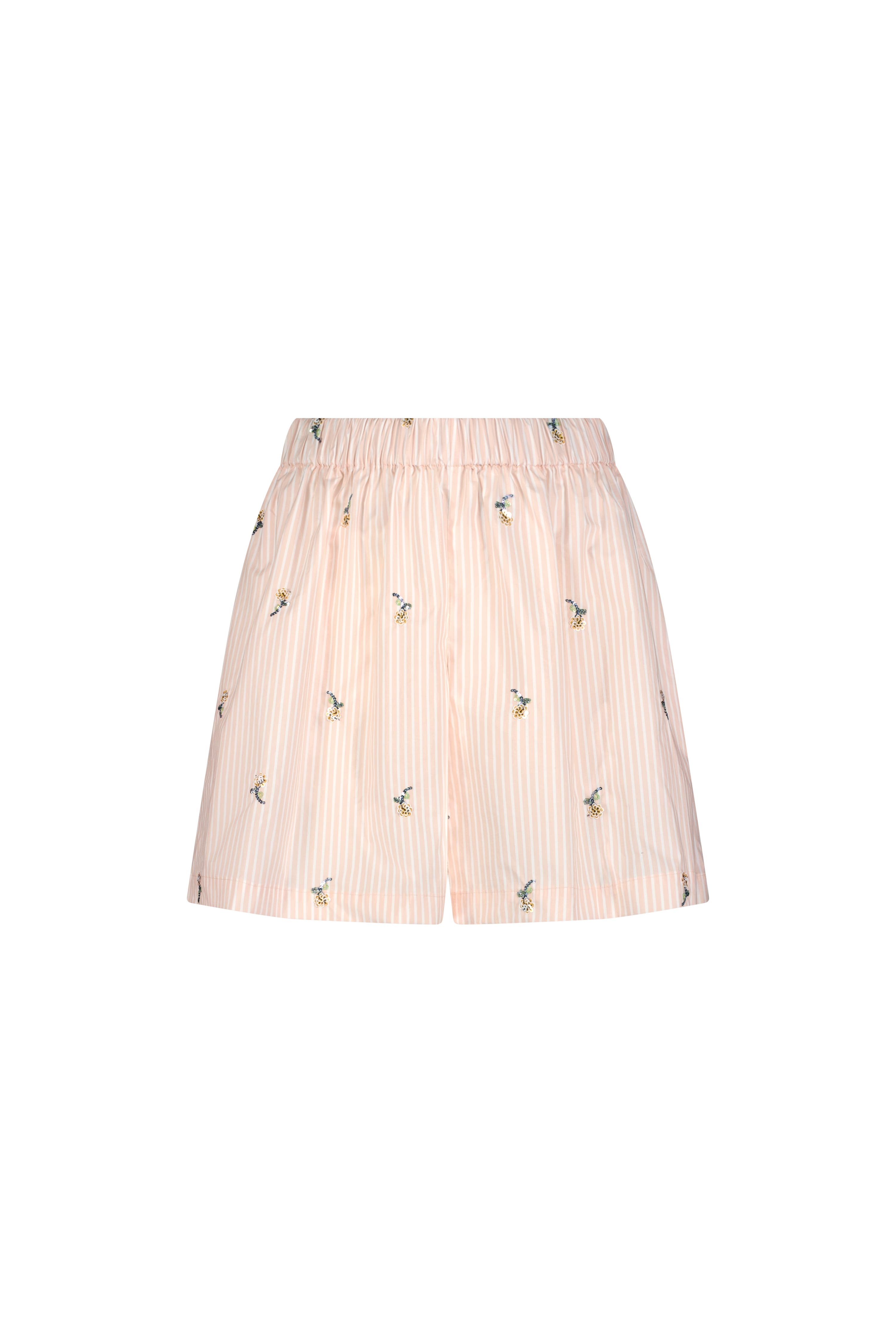 Embroidered Striped Cotton Short - image 3