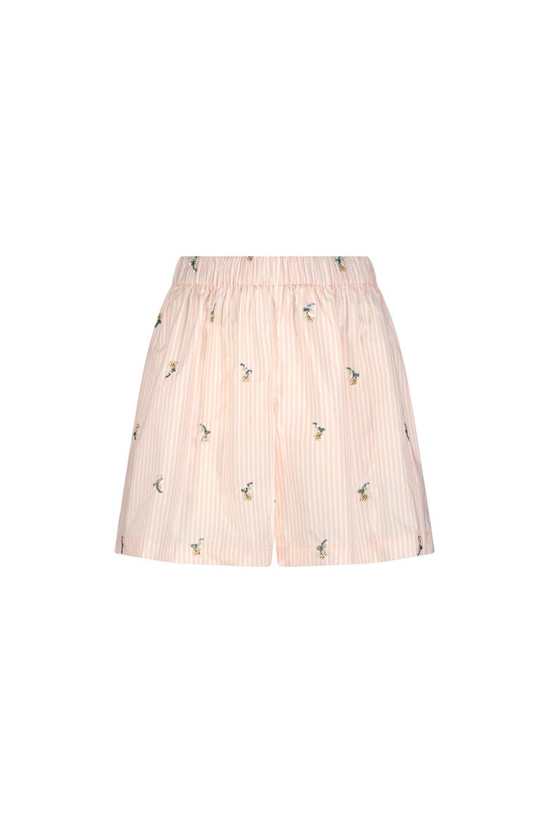 Embroidered Striped Cotton Short, Main, color, Blush
