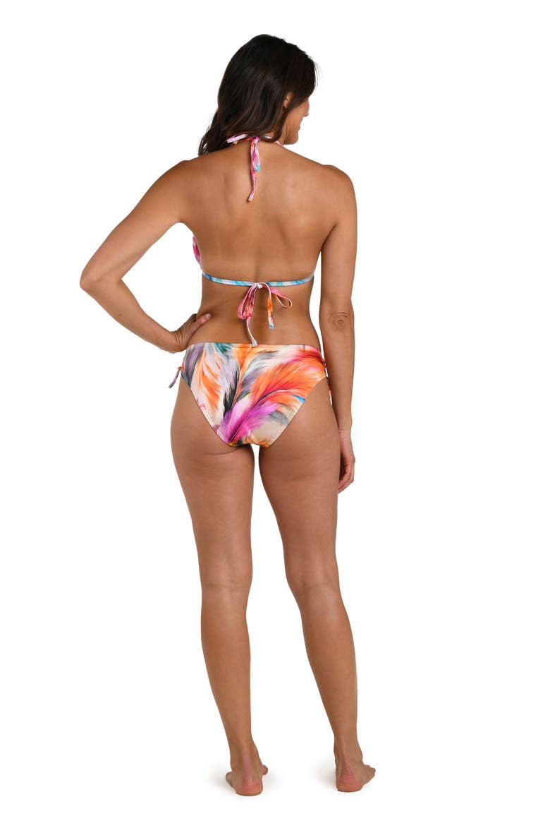 Feathered Impression Bikini Top, Alternate, color, PINK MULTI