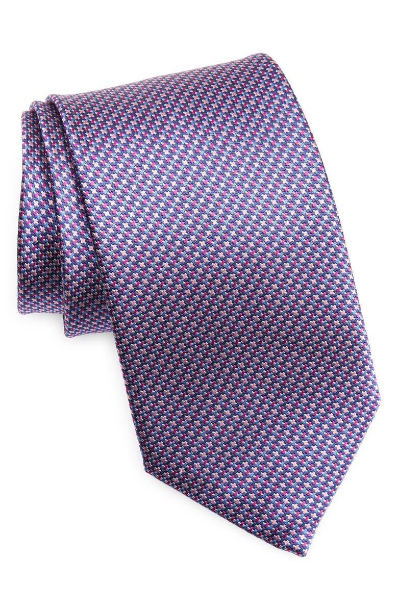 David Donahue Textured Extra Long Silk Tie, Main, color,