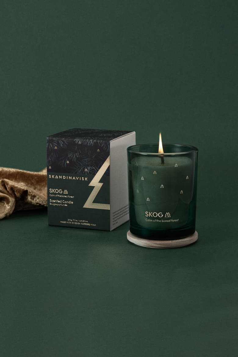 SKOG Special Gold Edition Scented Candle 200g, Alternate, color, Forest Green