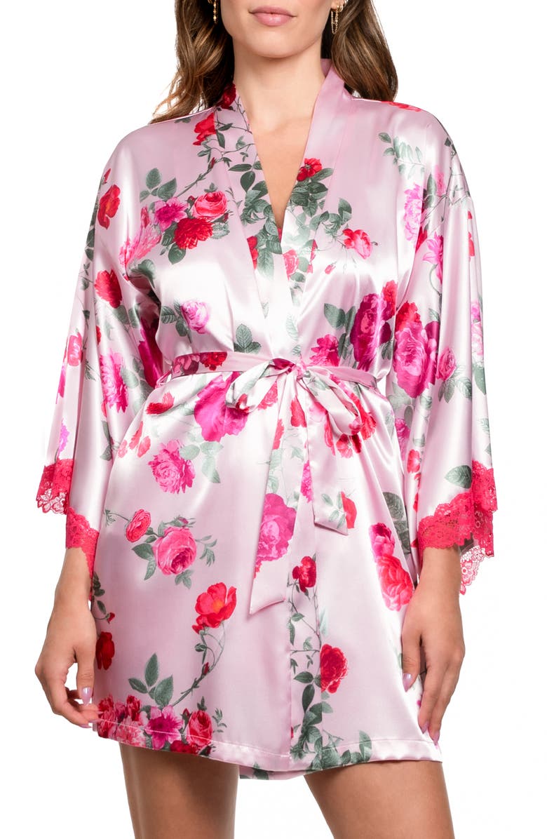 In Bloom by Jonquil Alyssa Floral Satin Wrap, Main, color, Light Pink