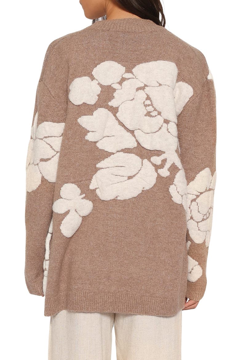 Wendy Open Floral Cardigan, Alternate, color, BEIGE FLORAL