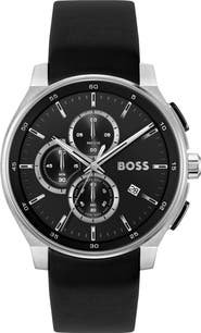 BOSS Peak 2.0 Chronograph Leather Strap Watch, 45mm