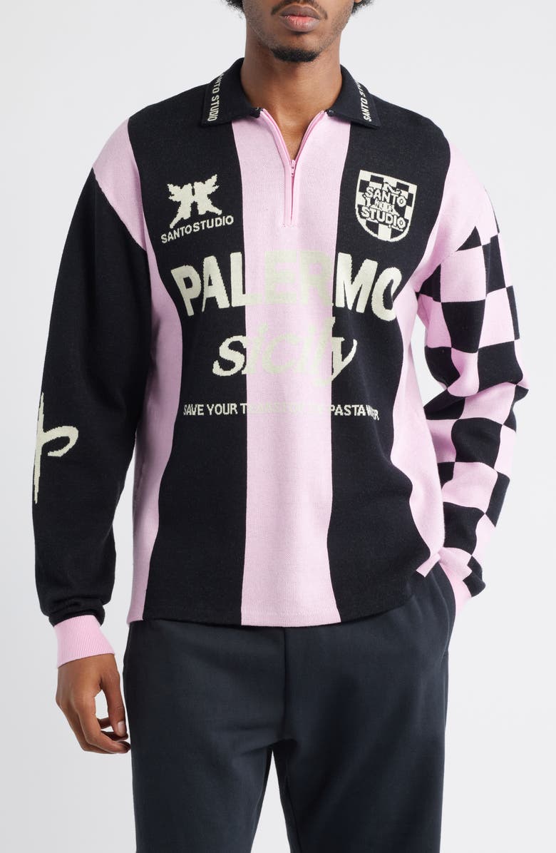 SANTO STUDIO Uno Palermo Half Zip Sweater, Main, color, Gratitude Pink