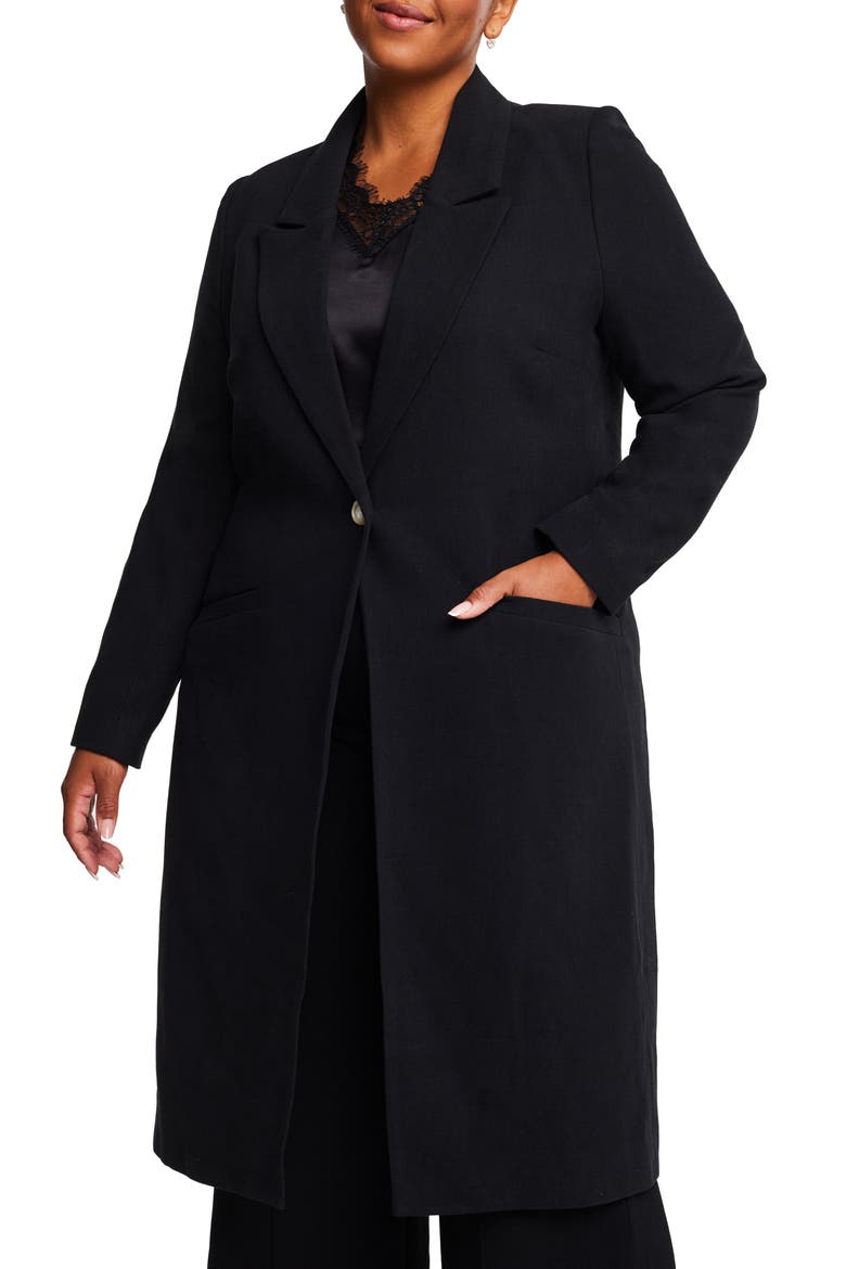 Longline Coat, Main, color, BLACK