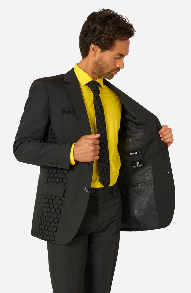 OppoSuits The Batman Slim Fit Two-Piece Suit & Tie Set, Alternate, color, Black