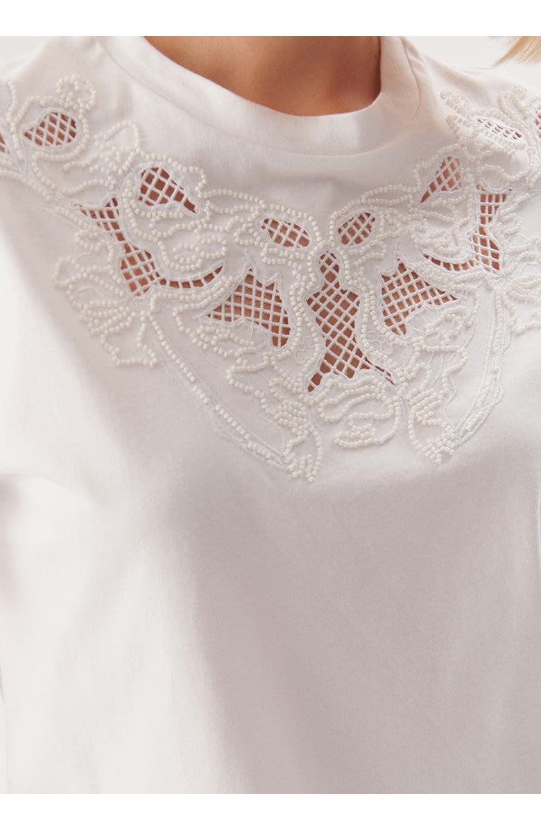 Exquise Teagan T-Shirt Embroidered, Alternate, color, White