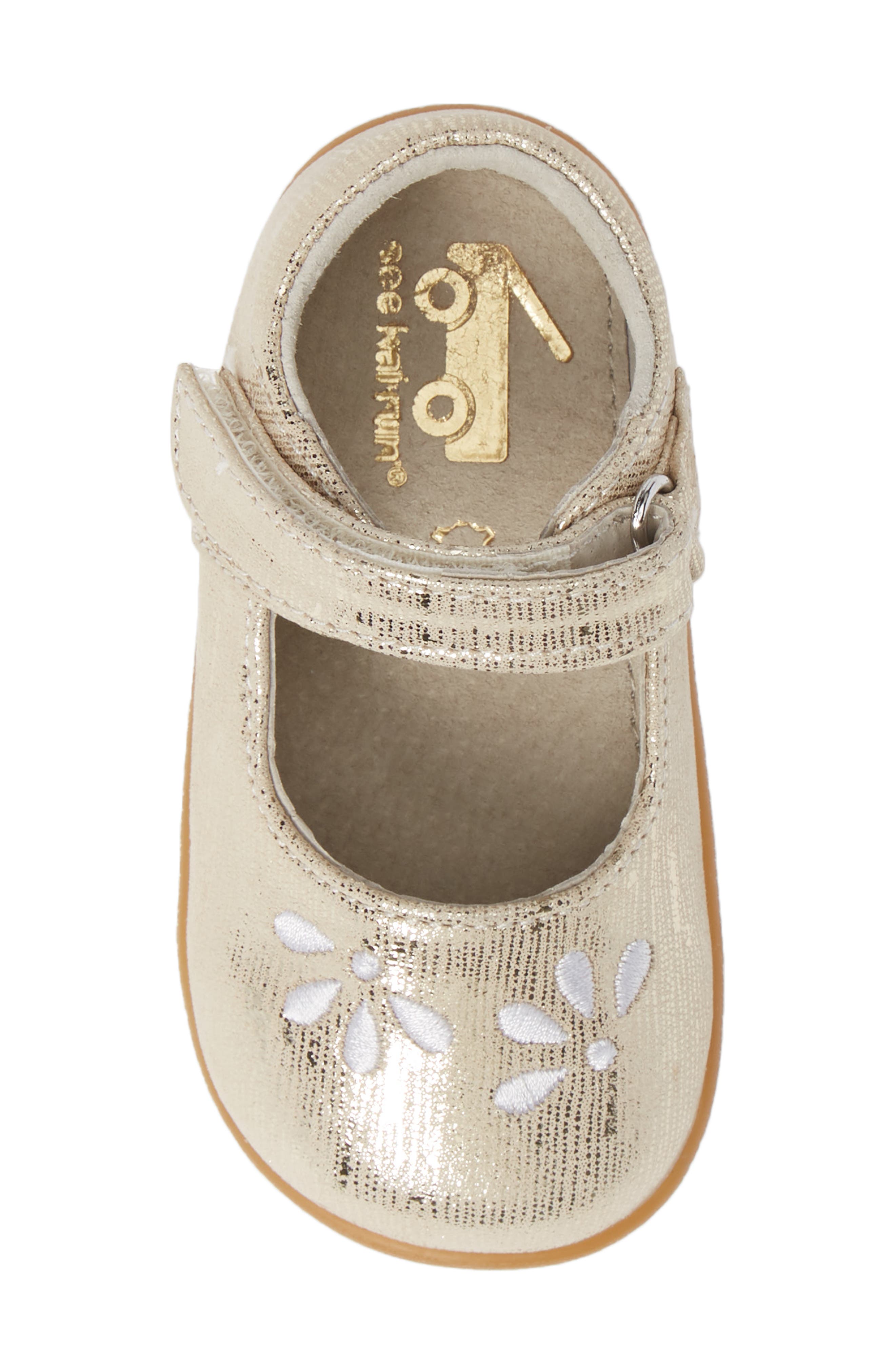 Ginny Embroidered Metallic Mary Jane, Alternate, color, GOLD