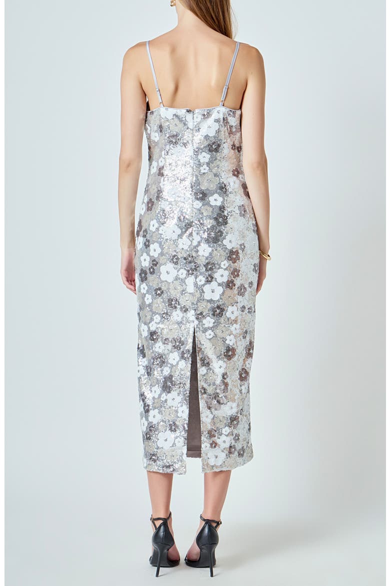Sequin Sleeveless Maxi Dress, Alternate, color, SILVER