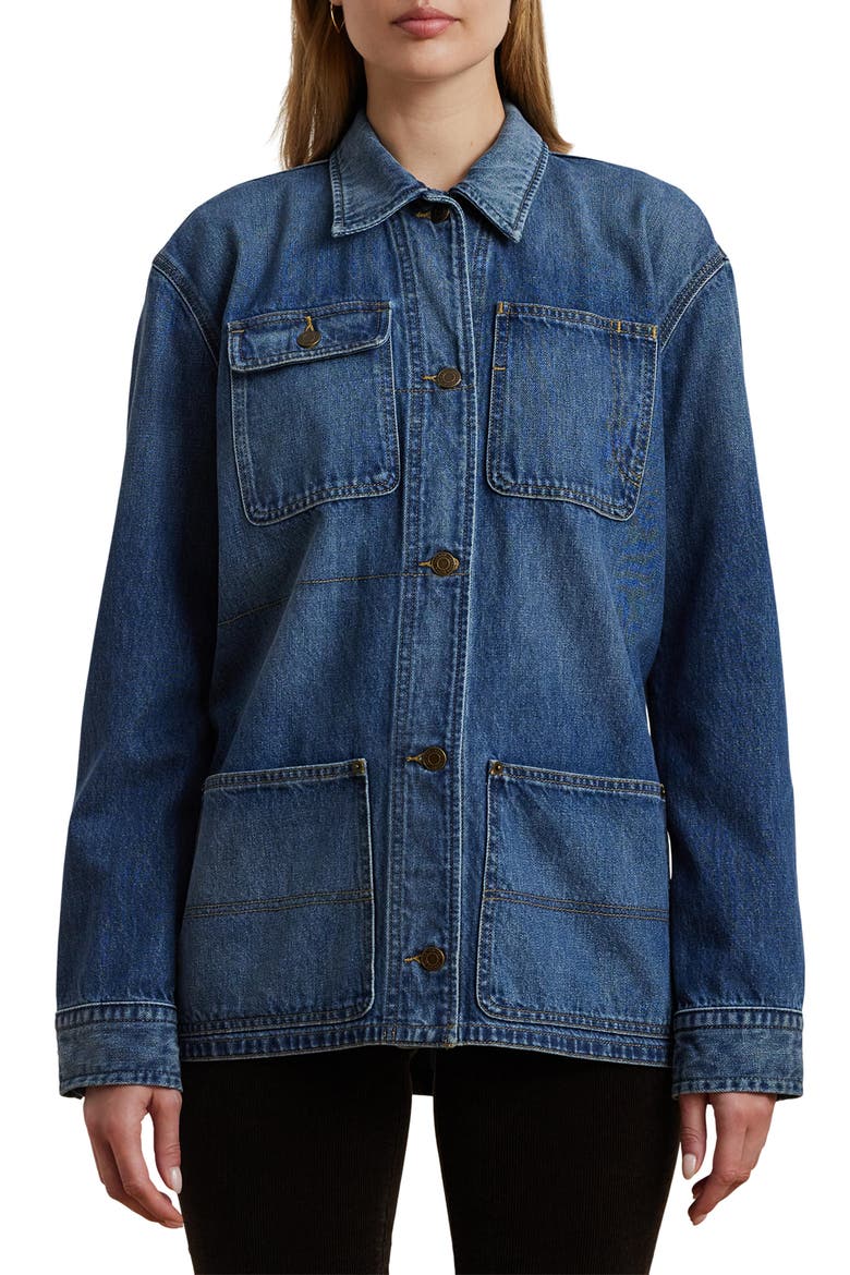 Denim Shirt Jacket, Main, color, HARVEST WASH
