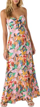 O'Neill Isadora Floral Strapless Maxi Dress