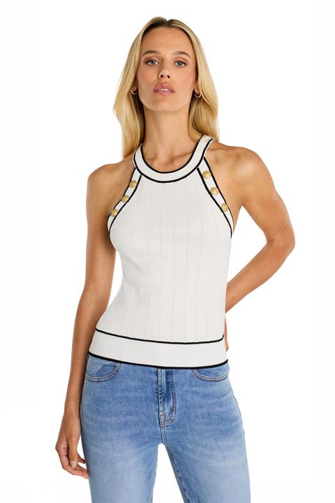 Martha Button Halter Tank