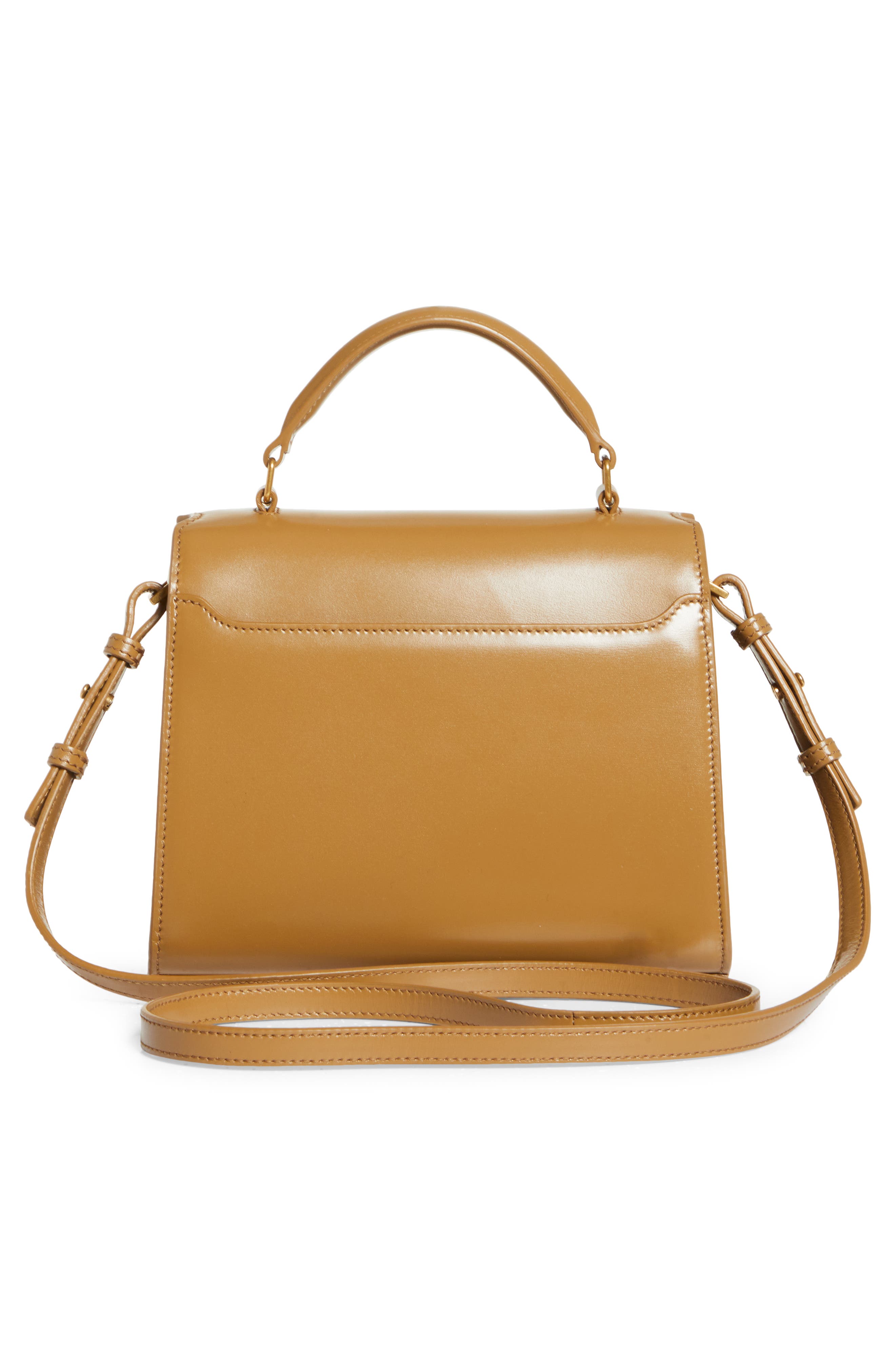 Saint Laurent Mini Cassandra Leather Top Handle Bag, Alternate, color, 