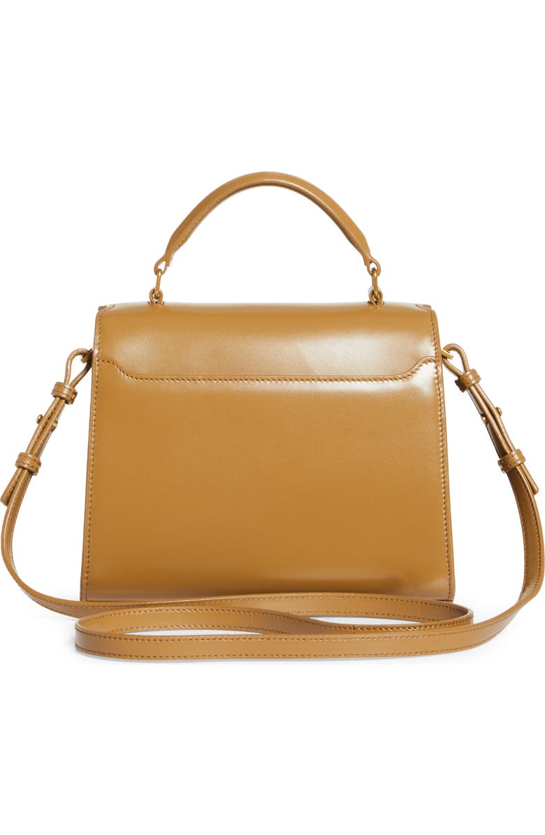 Saint Laurent Mini Cassandra Leather Top Handle Bag, Alternate, color, Cappuccino