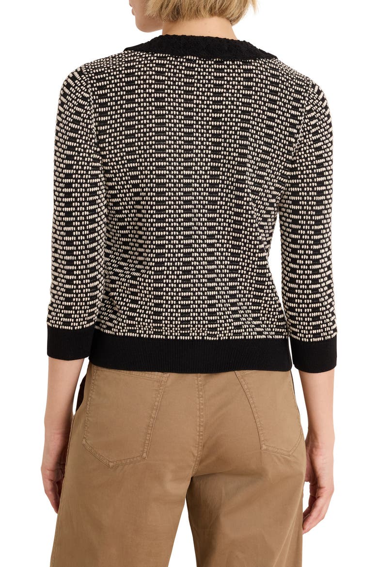 Geo Stitch Collared Sweater, Alternate, color, BLACK MULTI