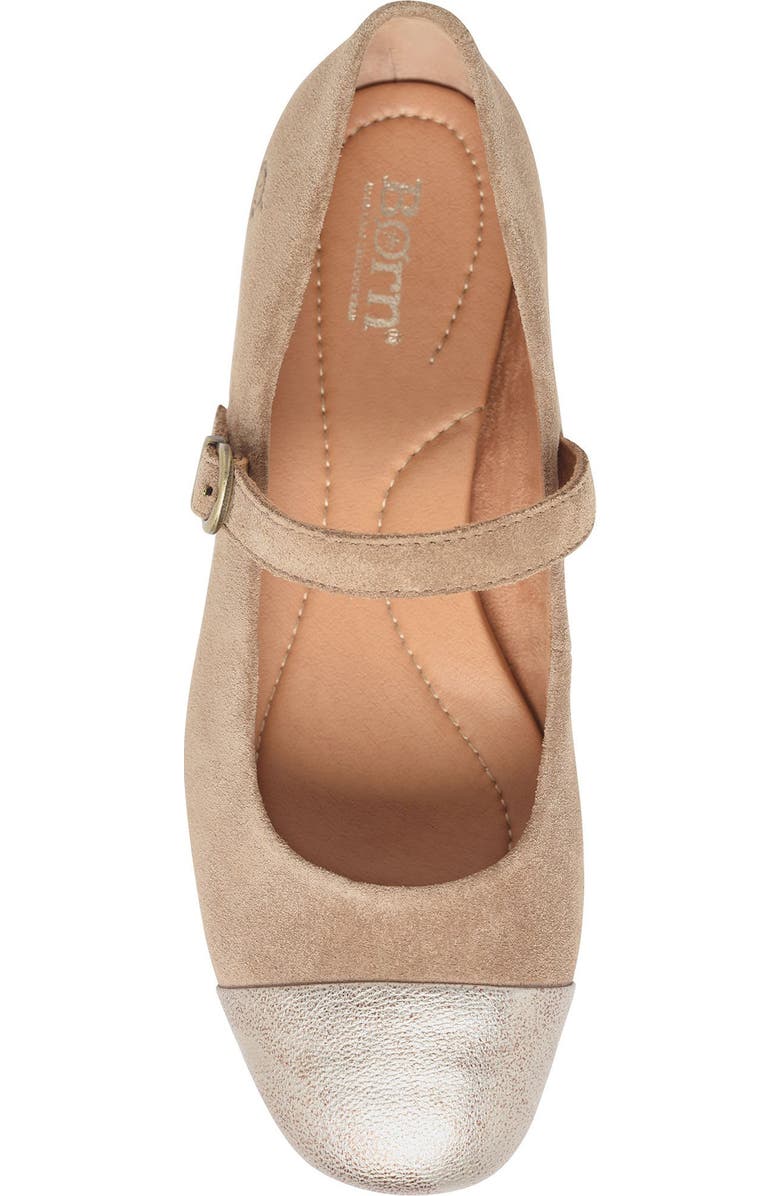 Børn Batti Mary Jane Flat, Alternate, color, Taupe/ Gold Combo