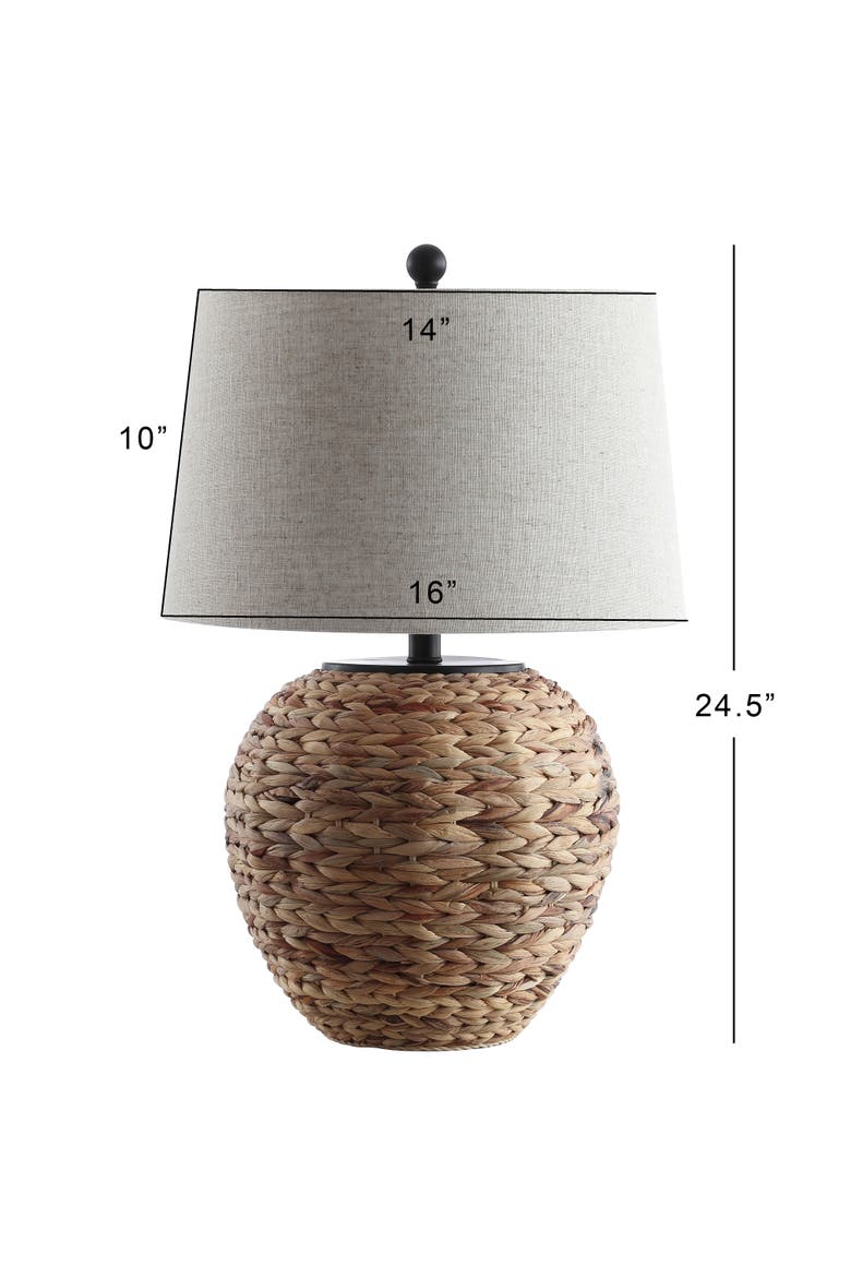 Alaro Farmhouse Coastal Water Hyacinth Basket LED Table Lamp, Alternate, color, Natural