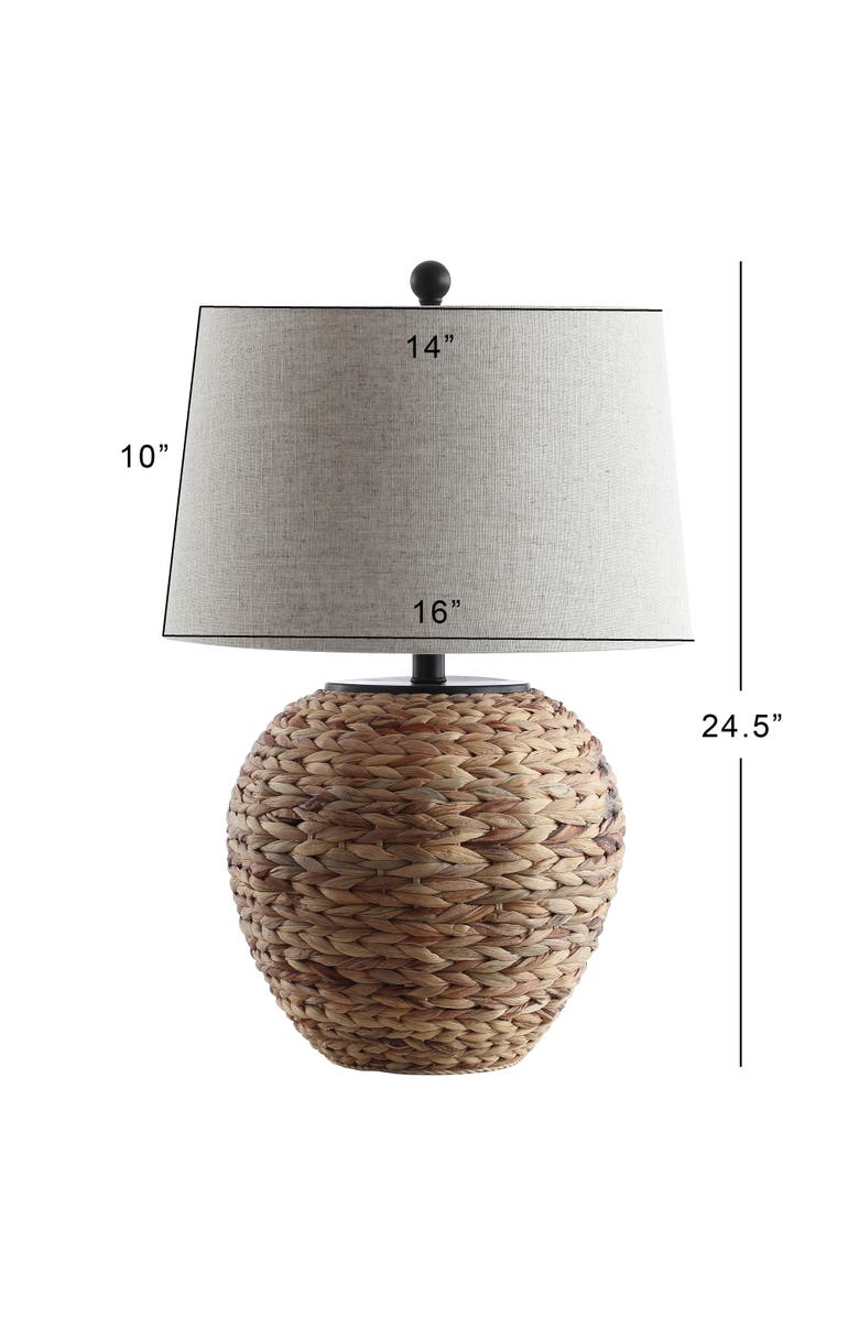 JONATHAN Y Alaro Farmhouse Coastal Water Hyacinth Basket LED Table Lamp, Alternate, color, Natural