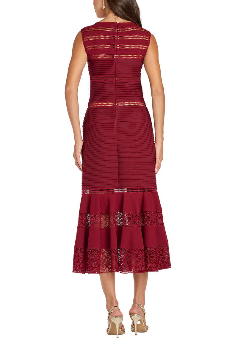 Pintucked Sleeveless Midi Cocktail Dress, Alternate, color, MIDNIGHT MERLOT