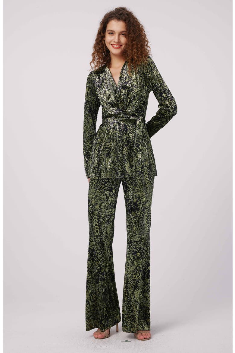 Ruthette Paisley Velvet Pants, Alternate, color, LACED UP