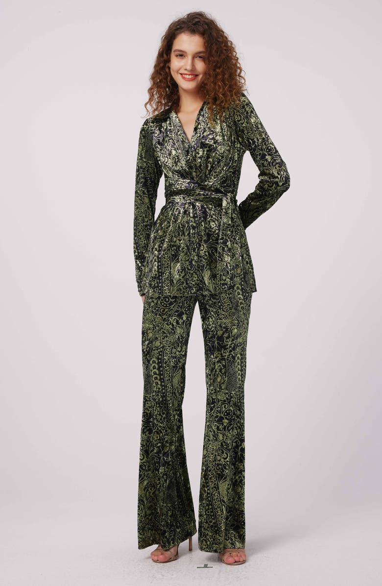 DVF Ruthette Paisley Velvet Pants, Alternate, color, 