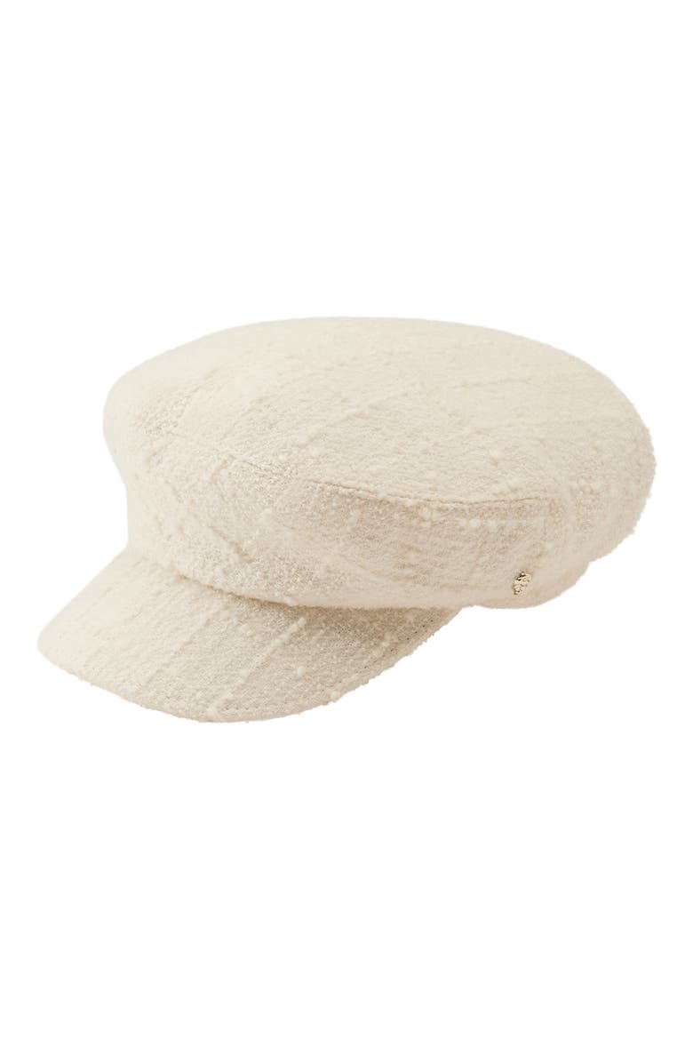 Vicky Bouclé Wool Blend Newsboy Hat, Main, color, CREAM