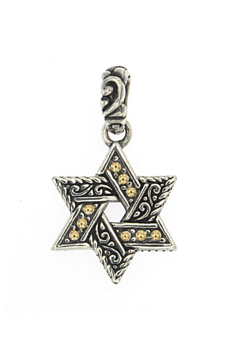 18k Gold & Sterling Silver Star of David Pendant, Main, color, SILVER AND GOLD