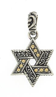 SAMUEL B. 18k Gold & Sterling Silver Star of David Pendant