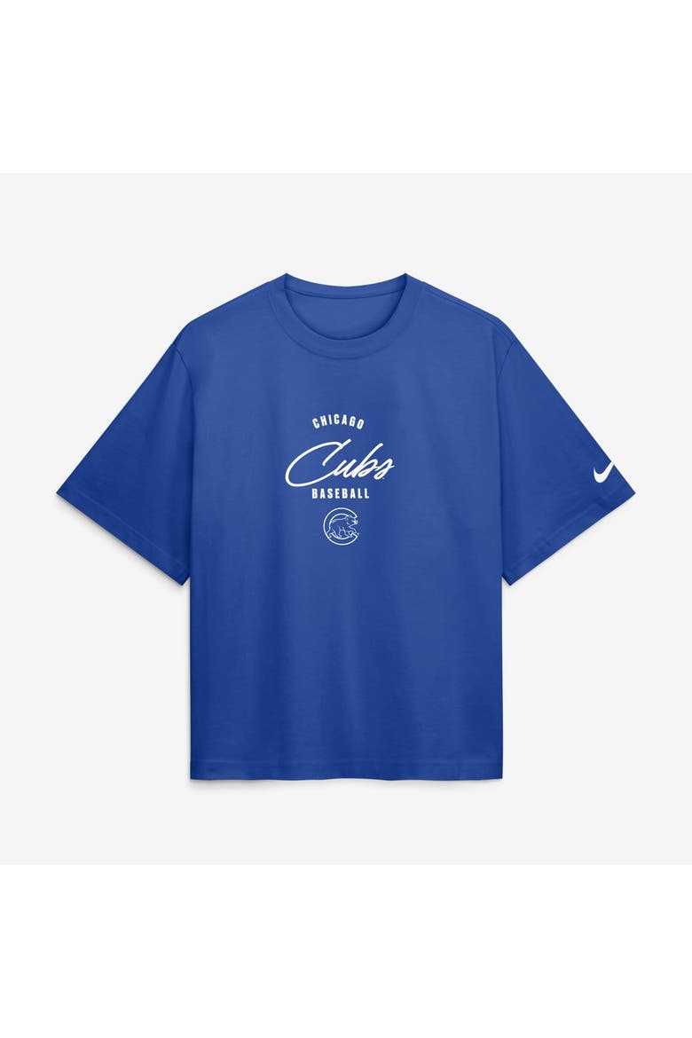 Women's Nike Pete Crow-Armstrong Royal Chicago Cubs Premium Essentials Boxy Name & Number T-Shirt, Alternate, color, Royal