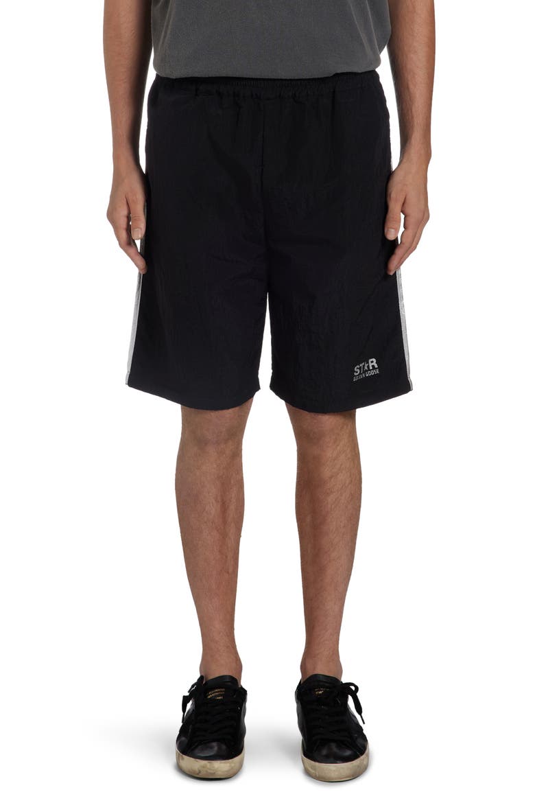 Star Logo Shorts, Main, color, BLACK/ SILVER