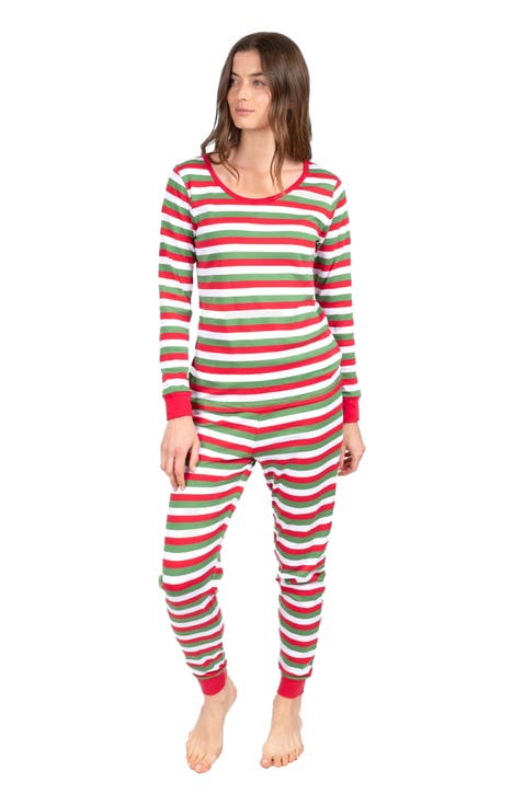 Women's Cotton Striped Matching Family Holiday Pajamas