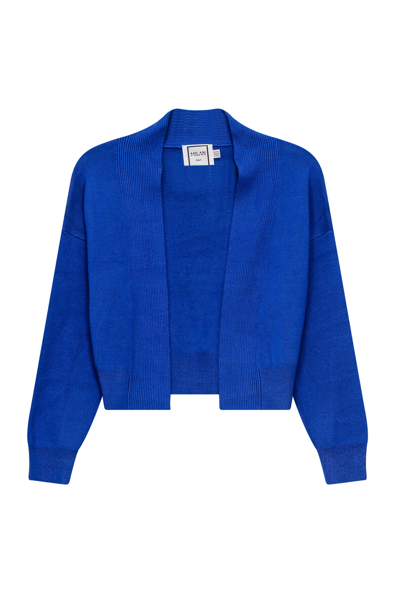 Cropped Knit Open Front Long Sleeve Cardigan, Main, color, Light Sapphire