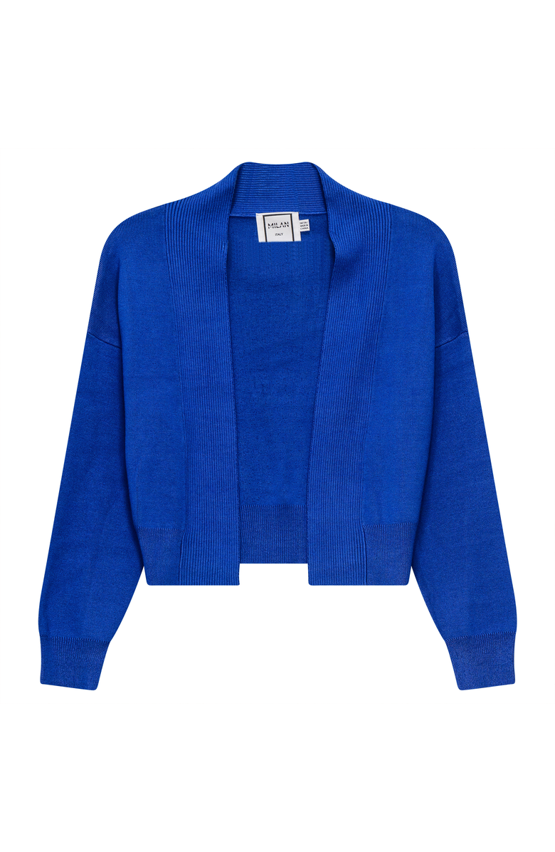 Milan Italy Cropped Knit Open Front Long Sleeve Cardigan, Main, color, Light Sapphire