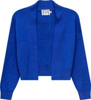 Milan Italy Cropped Knit Open Front Long Sleeve Cardigan