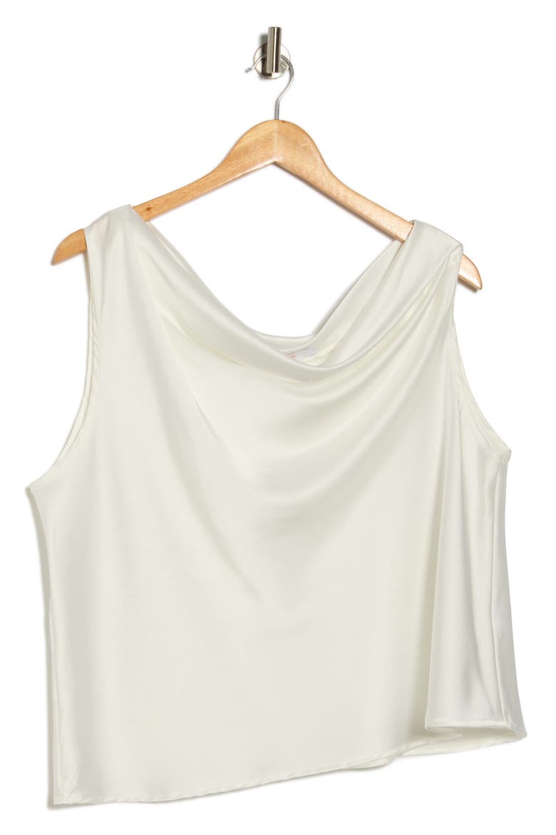 Cowl Off Shoulder Satin Top, Alternate, color, IVORY