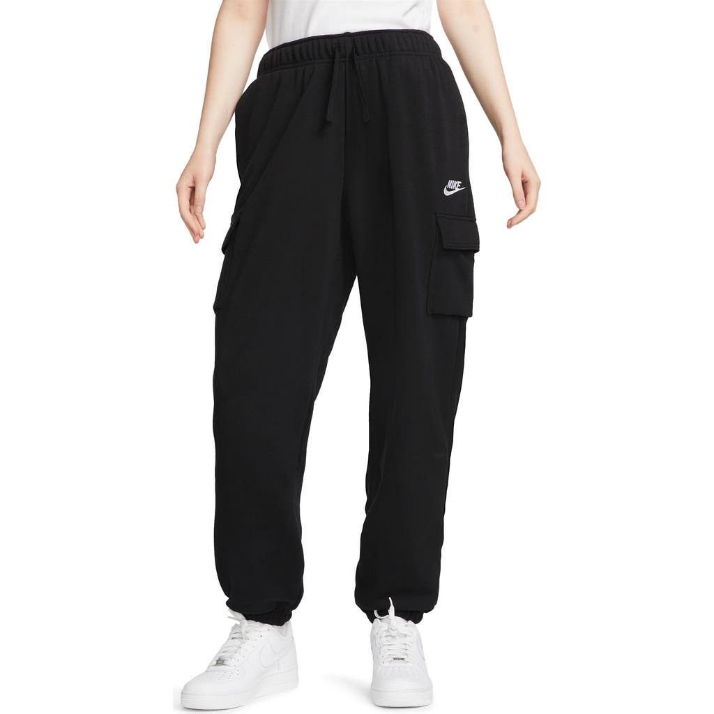 Nike Oversize Fleece Cargo Sweatpants In Black